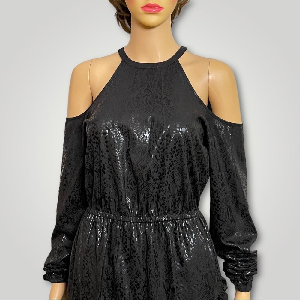 Michael Michael Kors Black Reptile Print Cold Shoulder Dress - Picture 5 of 10